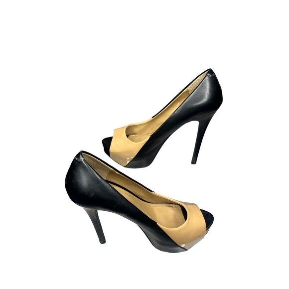 BCBGeneration Heels Size 8 1/2 Black/Beige Business Casual Classic Comfortable - Picture 11 of 16